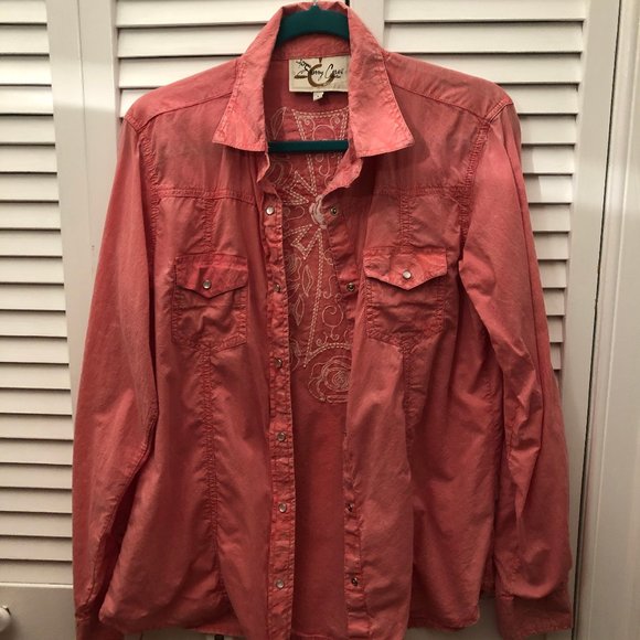 Sherry Cervi women rodeo shirt, pink adorned,L - Picture 1 of 15